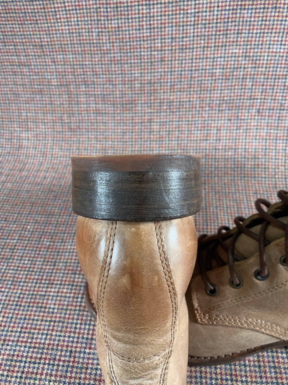 Women's FRYE Veronica Combat Boot Size 7.5 Redwood Brown Leather Lace Up - Picture 8 of 11
